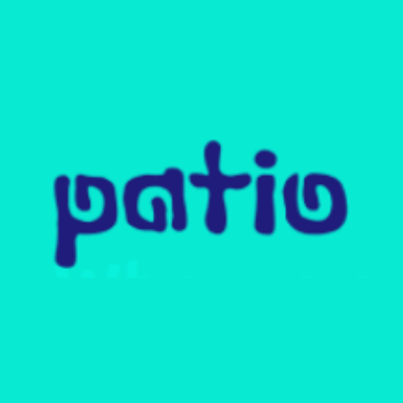 En la imagen dice "patio" con una letra muy relajada, como hecha a mano.